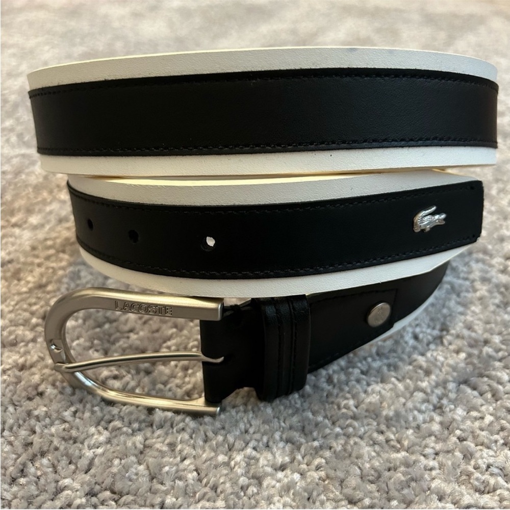 Mens leather belt size 40 Lacoste